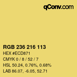 Color code: RGB 236 216 113 | qconv.com