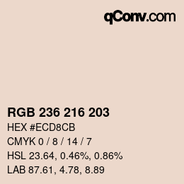 Code couleur: RGB 236 216 203 | qconv.com