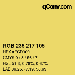 Color code: RGB 236 217 105 | qconv.com