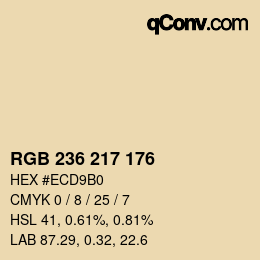 カラーコード: RGB 236 217 176 | qconv.com
