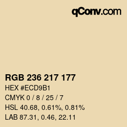 カラーコード: RGB 236 217 177 | qconv.com