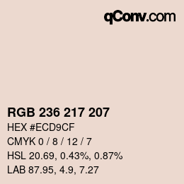 Color code: RGB 236 217 207 | qconv.com