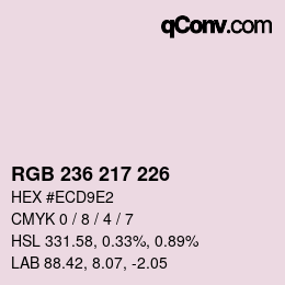 カラーコード: RGB 236 217 226 | qconv.com