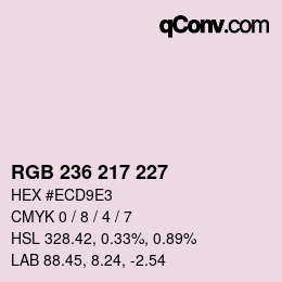 カラーコード: RGB 236 217 227 | qconv.com