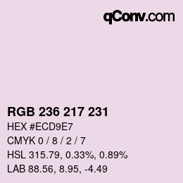カラーコード: RGB 236 217 231 | qconv.com