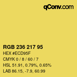カラーコード: RGB 236 217 95 | qconv.com