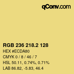 Color code: RGB 236 218.2 128 | qconv.com