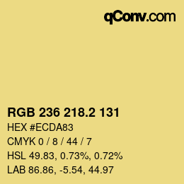 カラーコード: RGB 236 218.2 131 | qconv.com