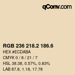 カラーコード: RGB 236 218.2 186.6 | qconv.com