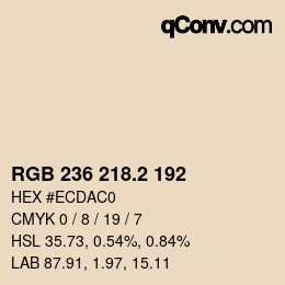 Color code: RGB 236 218.2 192 | qconv.com