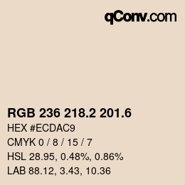 カラーコード: RGB 236 218.2 201.6 | qconv.com