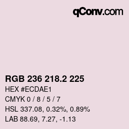 カラーコード: RGB 236 218.2 225 | qconv.com