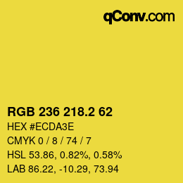 カラーコード: RGB 236 218.2 62 | qconv.com