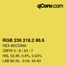 カラーコード: RGB 236 218.2 86.6 | qconv.com