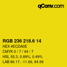 カラーコード: RGB 236 218.6 14 | qconv.com