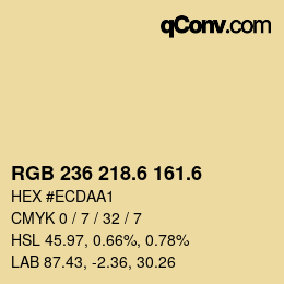 カラーコード: RGB 236 218.6 161.6 | qconv.com