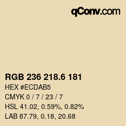 カラーコード: RGB 236 218.6 181 | qconv.com
