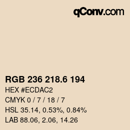 カラーコード: RGB 236 218.6 194 | qconv.com