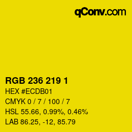 カラーコード: RGB 236 219 1 | qconv.com