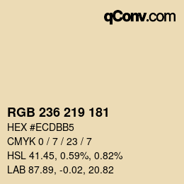 Color code: RGB 236 219 181 | qconv.com