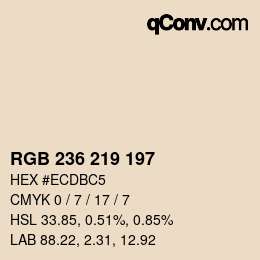 カラーコード: RGB 236 219 197 | qconv.com