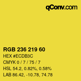カラーコード: RGB 236 219 60 | qconv.com