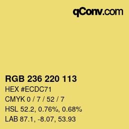 カラーコード: RGB 236 220 113 | qconv.com