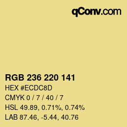 カラーコード: RGB 236 220 141 | qconv.com