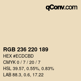 カラーコード: RGB 236 220 189 | qconv.com