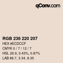 Color code: RGB 236 220 207 | qconv.com