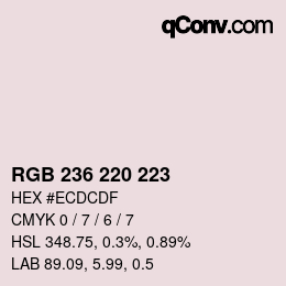 Farbcode: RGB 236 220 223 | qconv.com