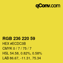 カラーコード: RGB 236 220 59 | qconv.com