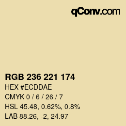 Color code: RGB 236 221 174 | qconv.com