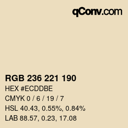 Farbcode: RGB 236 221 190 | qconv.com