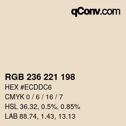 カラーコード: RGB 236 221 198 | qconv.com