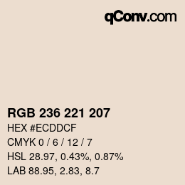 Color code: RGB 236 221 207 | qconv.com