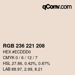 カラーコード: RGB 236 221 208 | qconv.com