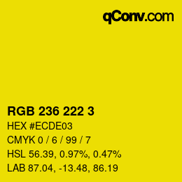 カラーコード: RGB 236 222 3 | qconv.com