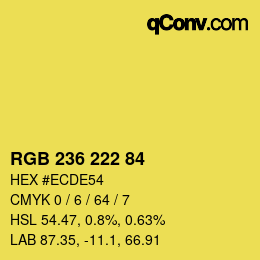カラーコード: RGB 236 222 84 | qconv.com