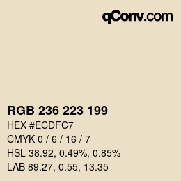 カラーコード: RGB 236 223 199 | qconv.com