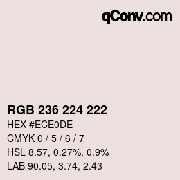 颜色代码: RGB 236 224 222 | qconv.com