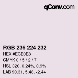 カラーコード: RGB 236 224 232 | qconv.com