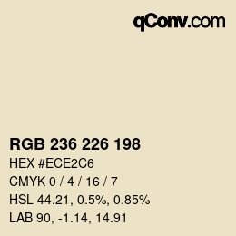 Farbcode: RGB 236 226 198 | qconv.com
