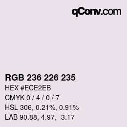 Color code: RGB 236 226 235 | qconv.com