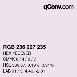 Color code: RGB 236 227 235 | qconv.com