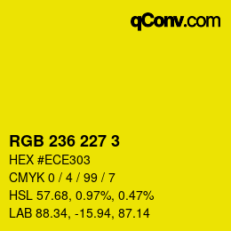 カラーコード: RGB 236 227 3 | qconv.com