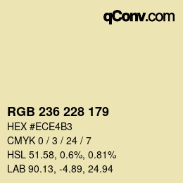 Color code: RGB 236 228 179 | qconv.com