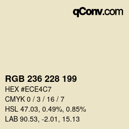 カラーコード: RGB 236 228 199 | qconv.com