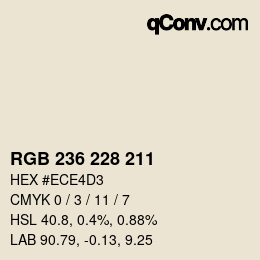 カラーコード: RGB 236 228 211 | qconv.com