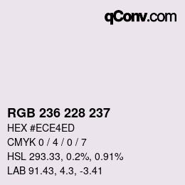 Color code: RGB 236 228 237 | qconv.com
